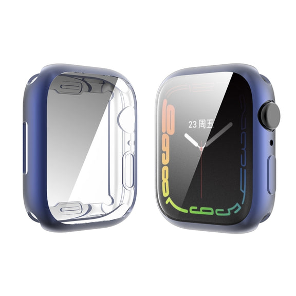 For Apple Watch Series 8 / 7 41mm ENKAY Hat-Prince Electroplated TPU Case(Dark Blue) - Watch Cases by ENKAY