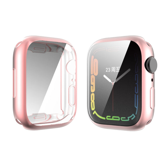 For Apple Watch Series 8 / 7 45mm ENKAY Hat-Prince Electroplated TPU Case(Pink) - Watch Cases by ENKAY