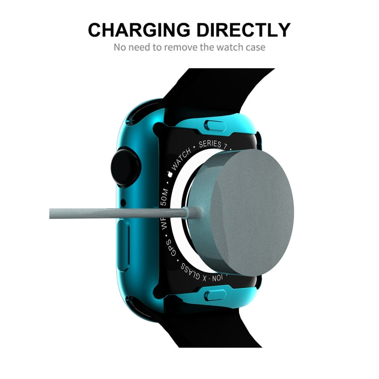 For Apple Watch Series 8 / 7 45mm ENKAY Hat-Prince Electroplated TPU Case(Dark Blue) - Watch Cases by ENKAY