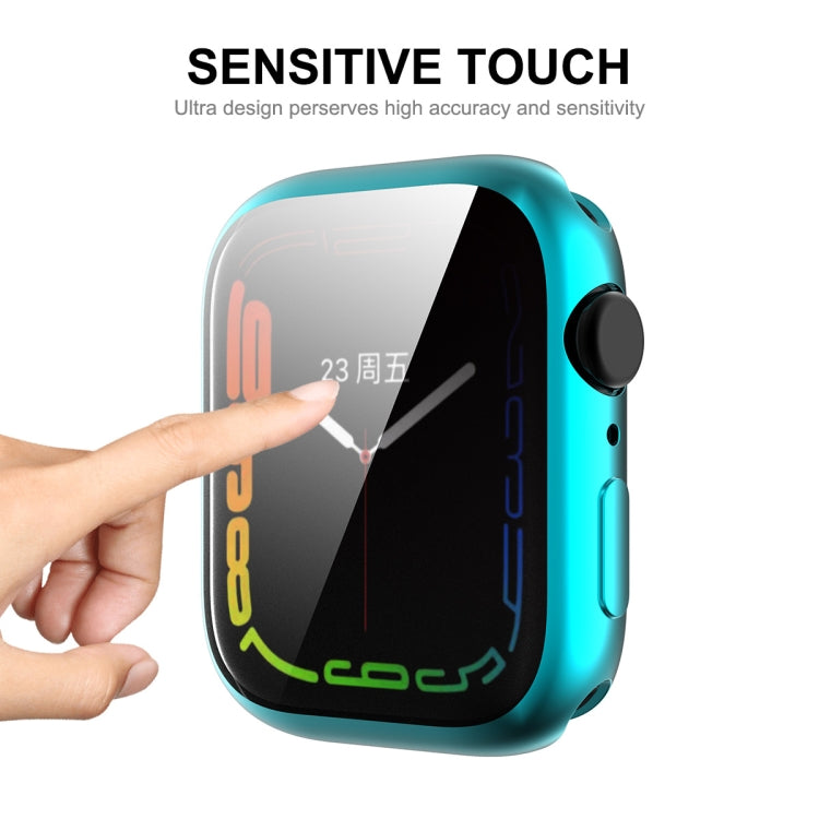 For Apple Watch Series 8 / 7 45mm ENKAY Hat-Prince Electroplated TPU Case(Cyan) - Watch Cases by ENKAY