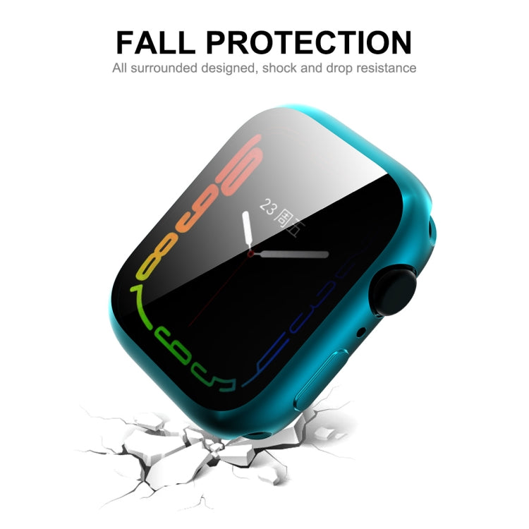 For Apple Watch Series 8 / 7 45mm ENKAY Hat-Prince Electroplated TPU Case(Dark Blue) - Watch Cases by ENKAY