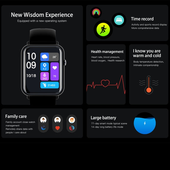Q19 Pro IP67 Water-resistant 1.69 inch Smartwatch(Gold+Burgundy)