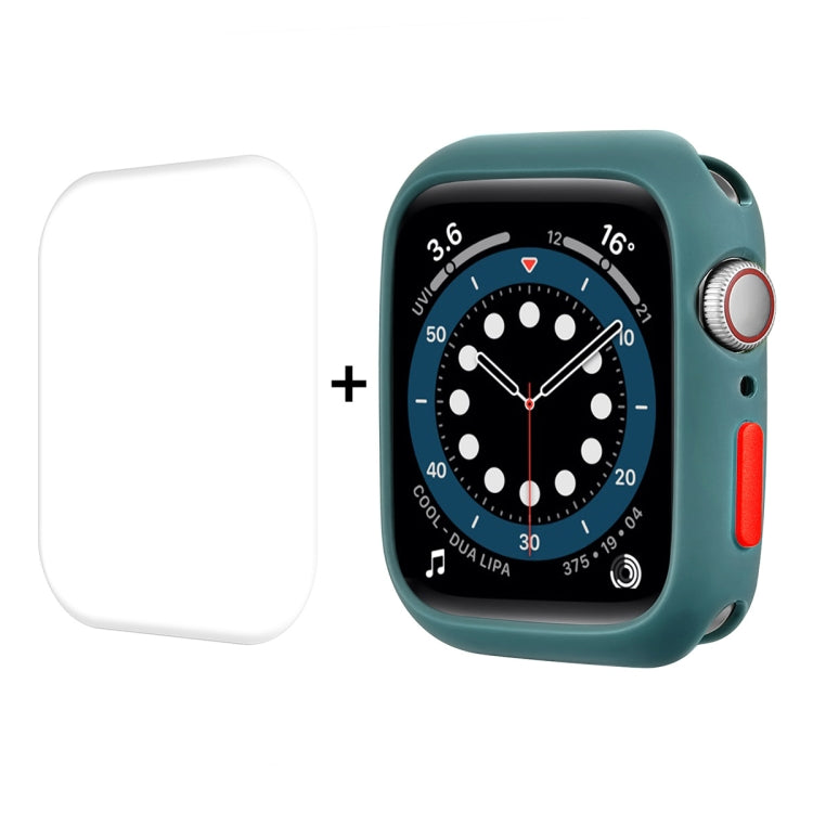 ENKAY  TPU Case  + Full Coverage PET Screen Protector For Apple Watch Series 8 / 7 41mm(Green)