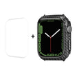 For Apple Watch Series 8 / 7 41mm ENKAY Carbon Fiber PC Case + Full Coverage PET Screen Protector - Watch Cases by ENKAY