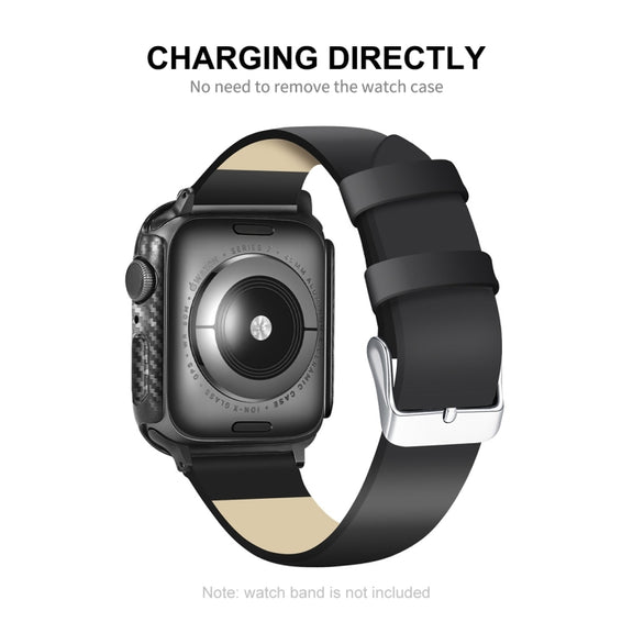 For Apple Watch Series 8 / 7 41mm ENKAY Carbon Fiber PC Case + Full Coverage PET Screen Protector - Watch Cases by ENKAY