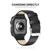 For Apple Watch Series 8 / 7 45mm ENKAY Carbon Fiber PC Case + Full Coverage PET Screen Protector - Watch Cases by ENKAY