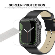 For Apple Watch Series 8 / 7 45mm ENKAY Carbon Fiber PC Case + Full Coverage PET Screen Protector - Watch Cases by ENKAY
