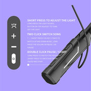 JG4 Flashing LED Neck-mounted Stereo Bluetooth Wireless Earphone(Black)