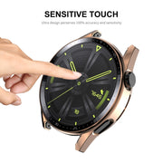 For Huawei Watch GT 3 46mm ENKAY PC Frame + Tempered Glass Protector Case With Scale(Rose Gold) - Watch Cases by ENKAY