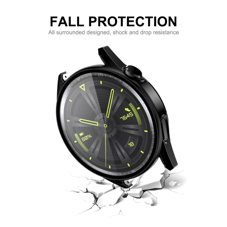 For Huawei Watch GT 3 46mm ENKAY Matte PC Frame + Tempered Glass Protector Case(Dark Green)