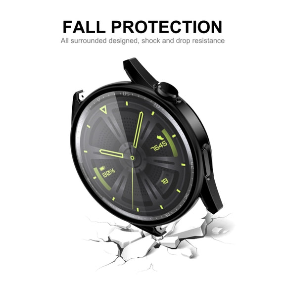 For Huawei Watch GT 3 46mm ENKAY Matte PC Frame + Tempered Glass Protector Case(Dark Green)