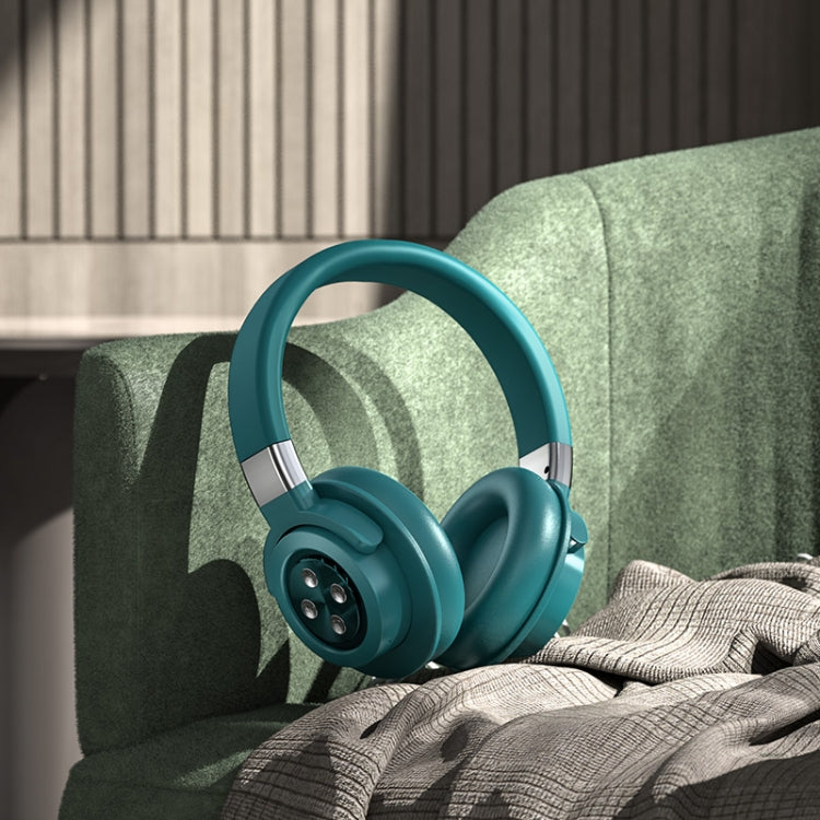 A51 USB Charging Wireless Bluetooth HIFI Stereo Headset with Mic(Green)