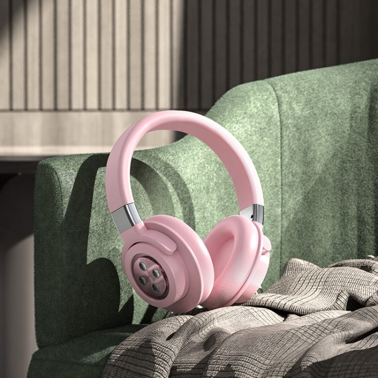 A51 USB Charging Wireless Bluetooth HIFI Stereo Headset with Mic(Pink)