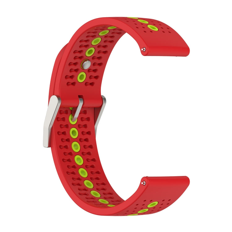 For Samsung Galaxy Watch4 40mm Two-Color Silicone Breathable Watch Band(Red+Green)