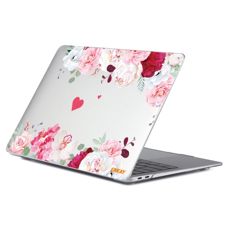 ENKAY Flower Series Pattern Laotop Protective Crystal Case For MacBook Pro 14.2 inch A2442 (2021)(Peony)