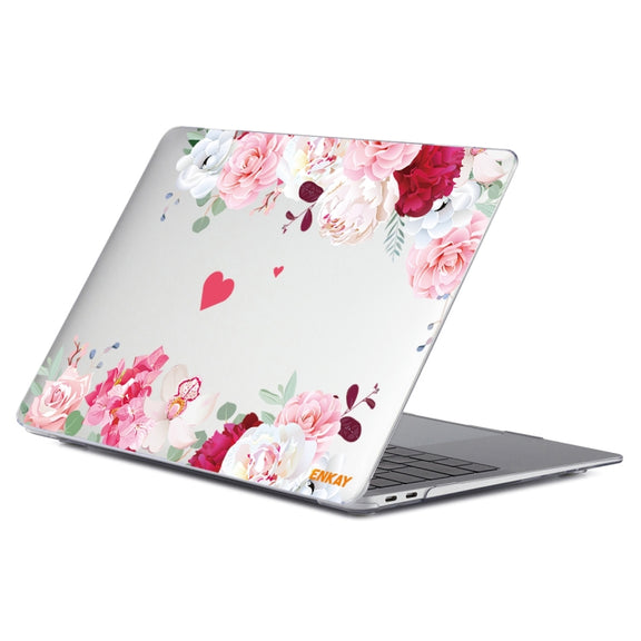 ENKAY Flower Series Pattern Laotop Protective Crystal Case For MacBook Pro 14.2 inch A2442 (2021)(Peony)