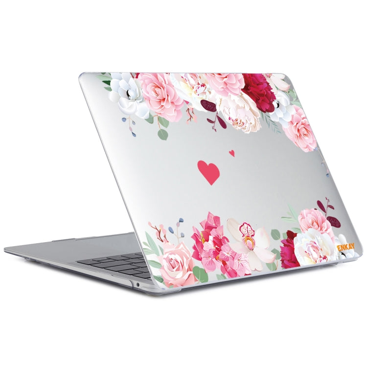 ENKAY Flower Series Pattern Laotop Protective Crystal Case For MacBook Pro 14.2 inch A2442 (2021)(Peony)