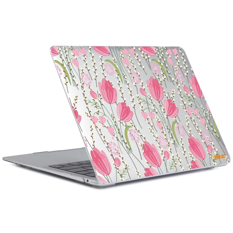 ENKAY Flower Series Pattern Laotop Protective Crystal Case For MacBook Pro 15.4 inch A1707 / A1990(Tulips)
