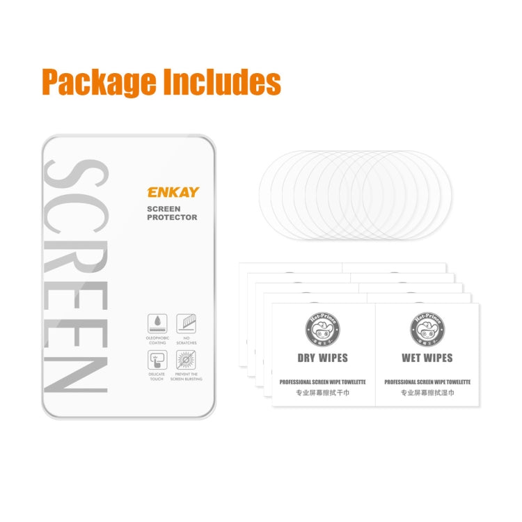 10 PCS ENKAY 0.2mm 9H Tempered Glass Screen Protector Watch Film Compatible with Garmin Instinct 2