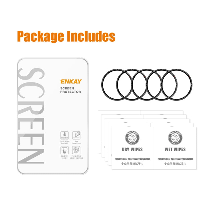 5 PCS ENKAY 3D Full Coverage Soft PC Edge + PMMA HD Screen Protector Film Compatible with Garmin Fenix 7