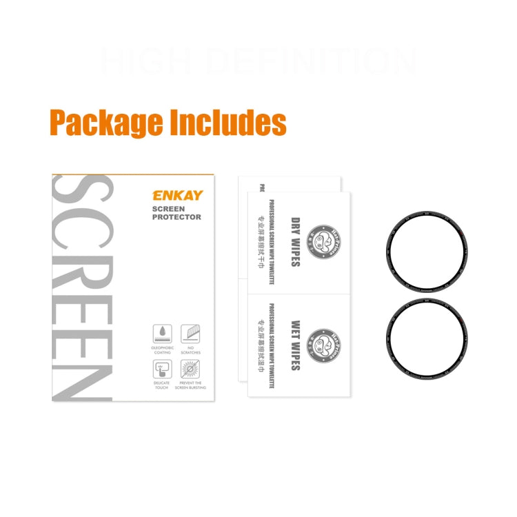 2 PCS ENKAY 3D Full Coverage Soft PC Edge + PMMA HD Screen Protector Film Compatible with Garmin Fenix 7S