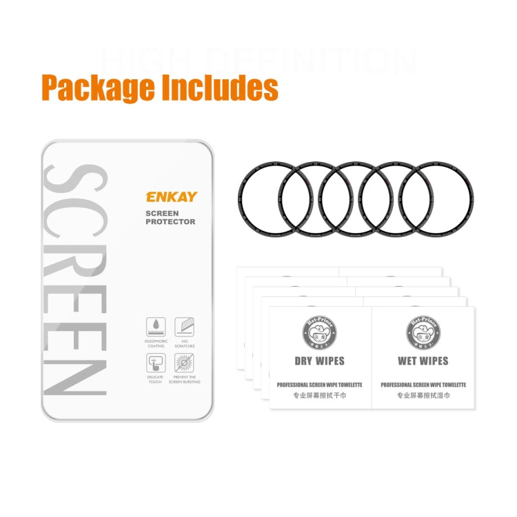 5 PCS ENKAY 3D Full Coverage Soft PC Edge + PMMA HD Screen Protector Film Compatible with Garmin Fenix 7S