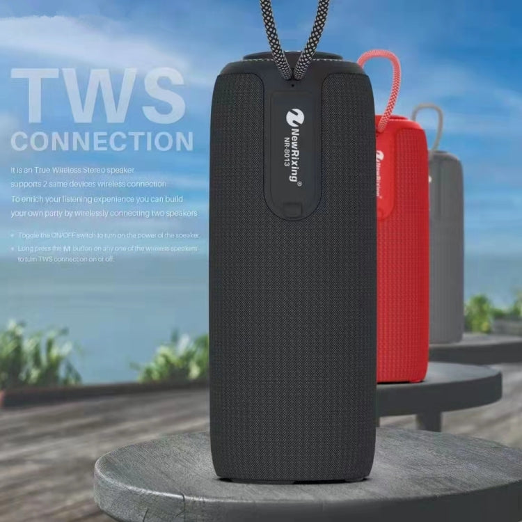 NewRixing NR8013 10W TWS Portable Wireless Stereo Speaker Support TF Card / FM(Gray)