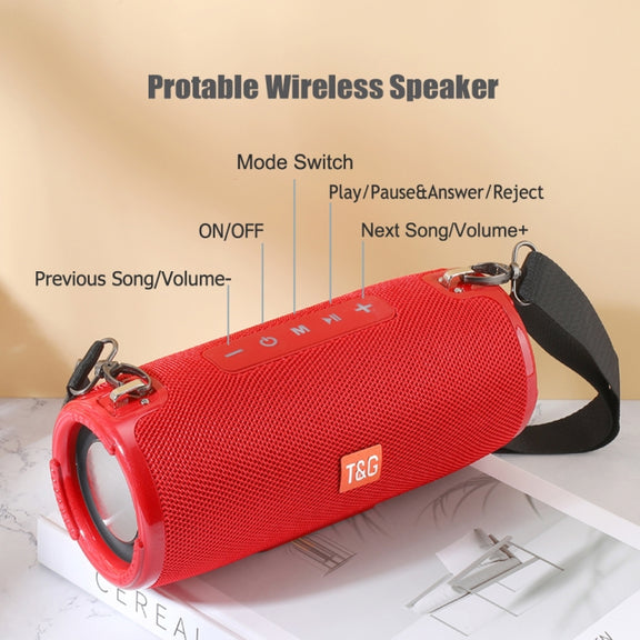 T&G TG324 High Power Water-resistant Portable Bluetooth Speaker Support FM / TF Card(Black)