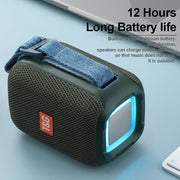 T&G TG339 RGB Light 5W Water-resistant Portable Bluetooth Speaker(Green)