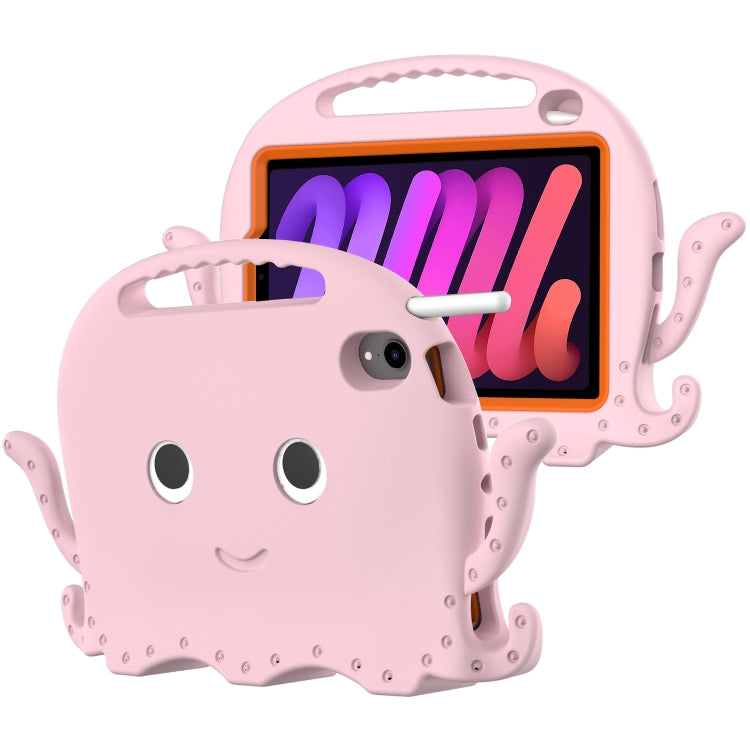 For iPad mini 6 / mini 2024 Octopus Style EVA Hybrid PC Tablet Case with Strap(Pink)