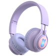 BT06C+ Children Head-mounted Cute Wireless Bluetooth Headset with Microphone & LED Light(Purple) - Headset & Headphone by PMC TechLife | Online Shopping South Africa | PMC TechLife