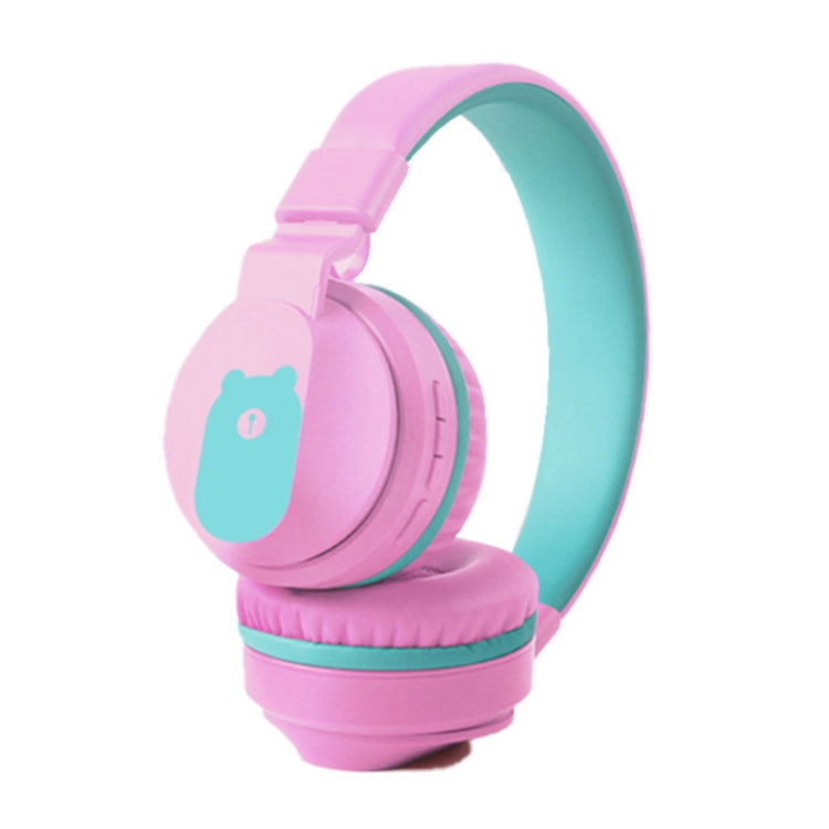 BOBo+ Adults & Kids Cute Bluetooth 5.0 Bass Noise Cancelling Headset with Mic(Pink)