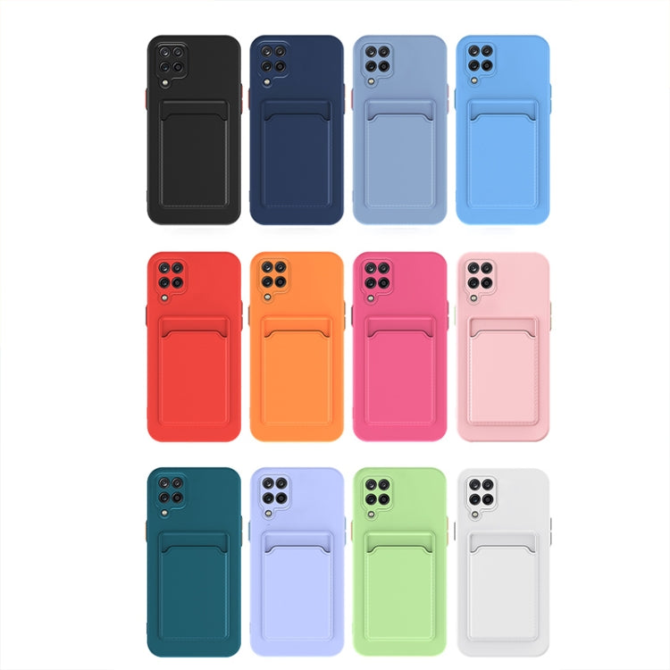 For Samsung Galaxy A22 5G Skin Feel Card TPU Contrast Color Button Phone Case(Black)