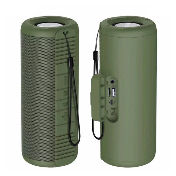 NewRixing NR9019 TWS Portable Stereo Bluetooth Speaker Support TF Card / FM(Green)
