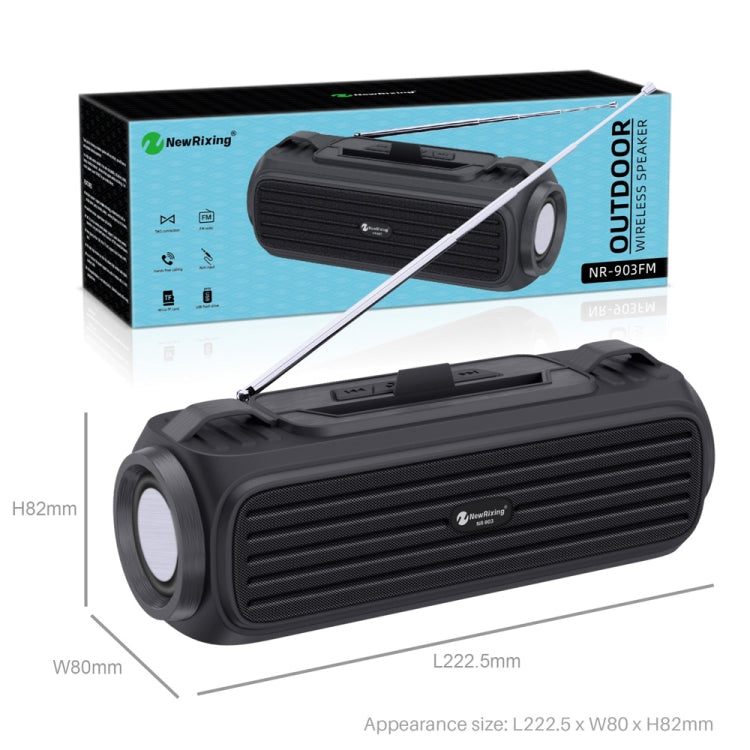 NewRixing NR903F TWS Portable Outdoor Bluetooth Speaker Support TF Card / FM(Red)
