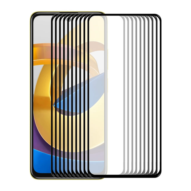 10 PCS For Xiaomi Poco M4 Pro 5G ENKAY Full Glue 0.26mm 9H 2.5D Tempered Glass Full Film