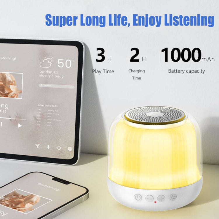 JY12 Full-screen RGB LED Breather Light Wireless Bluetooth Speaker(White)