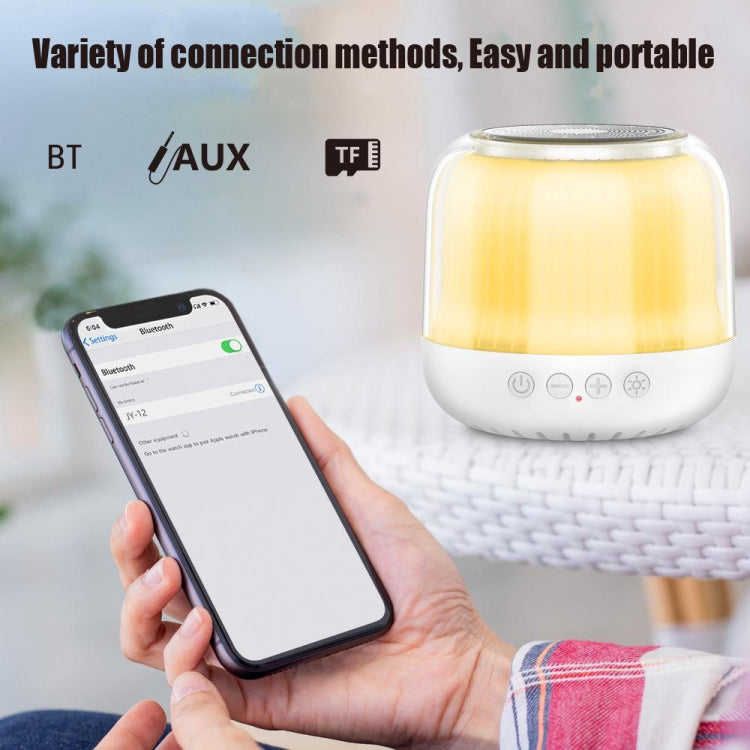 JY12 Full-screen RGB LED Breather Light Wireless Bluetooth Speaker(White)