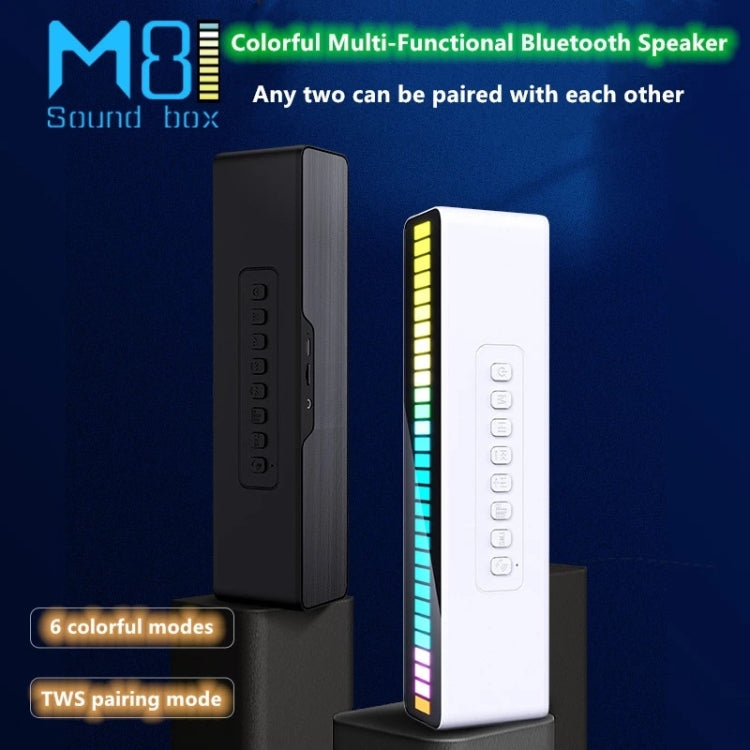 Duosi M8 LED Pickup Rhythm Ambient Light Multi-function TWS Bluetooth Speaker Bar(Black)