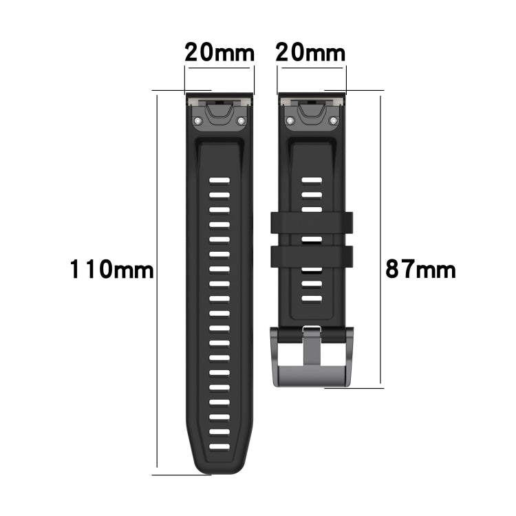 Compatible with Garmin Fenix 7S Solar 20mm Silicone Solid Color Watch Band(Dark Blue)