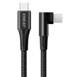 ENKAY PD 20W 3A USB-C / Type-C to 8 Pin Elbow Fast Charging Nylon Braided Data Cable, Length:1m(Black) - Normal Style Cable by ENKAY | Online Shopping South Africa | PMC TechLife