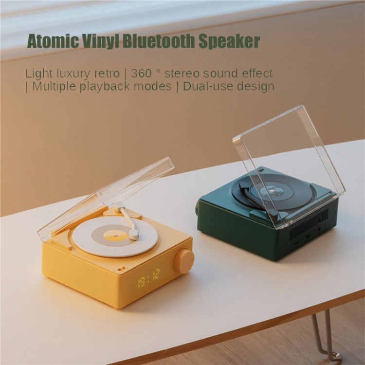 Duosi X11 Vinyl Atomic Retro Bluetooth Speaker Desktop Creative Alarm Clock(Pink)