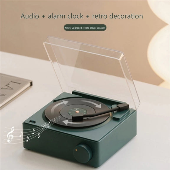 Duosi X11 Vinyl Atomic Retro Bluetooth Speaker Desktop Creative Alarm Clock(Yellow)