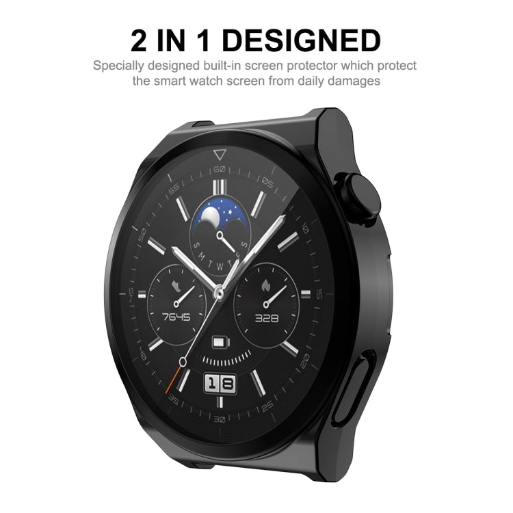 For Huawei Watch GT 3 Pro 46mm ENKAY Full Coverage Electroplated Soft TPU Case with Screen Protection(Rose Gold)