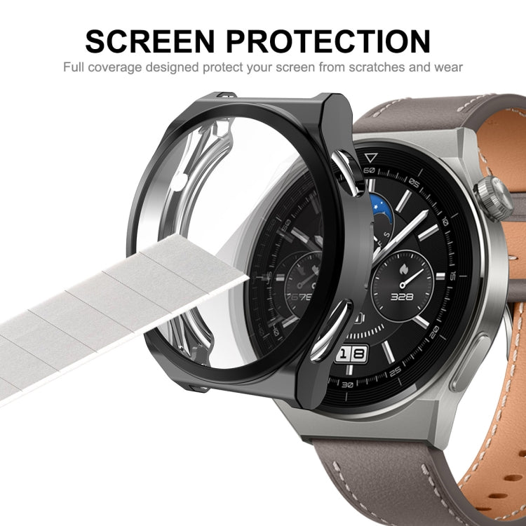 For Huawei Watch GT 3 Pro 46mm ENKAY Full Coverage Electroplated Soft TPU Case with Screen Protection(Golden)