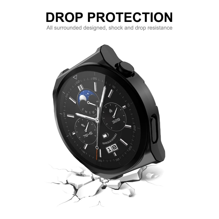 For Huawei Watch GT 3 Pro 46mm ENKAY Full Coverage Electroplated Soft TPU Case with Screen Protection(Rose Gold)