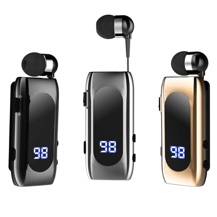 K55 Retractable Cable BT5.2 Smart In-ear Single Sports Earphone(Gold)