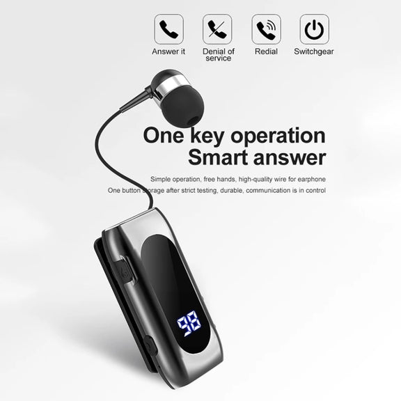 K55 Retractable Cable BT5.2 Smart In-ear Single Sports Earphone(Gold)