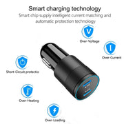 PD 40W Dual PD3.0 Type-C Car Charger(Black)