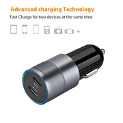 Dual PD 3.0 40W Type-C Car charger with 1m Type-C to Type-C Data Cable(Black)